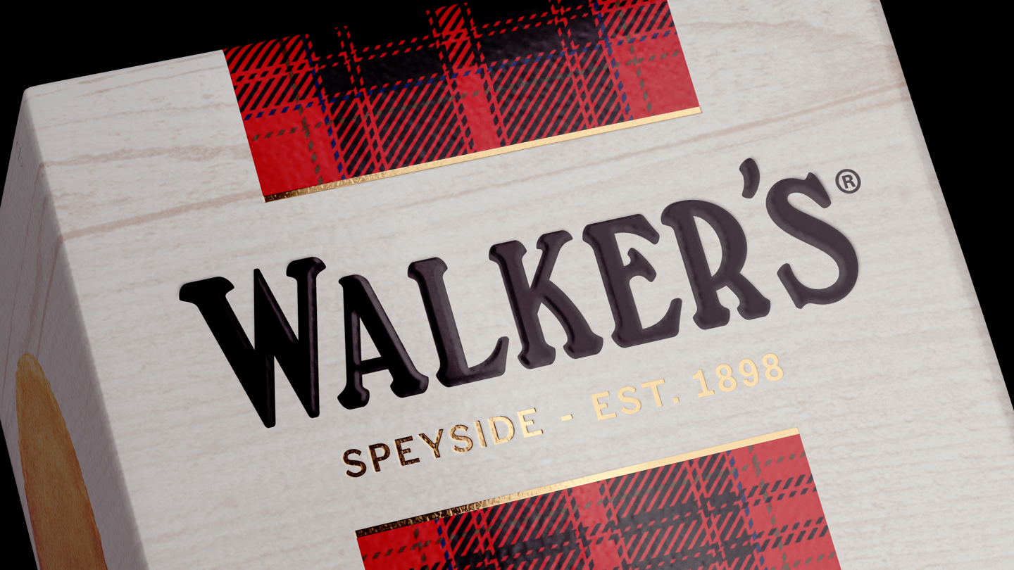 Close up photography of a Walkers shortbread box