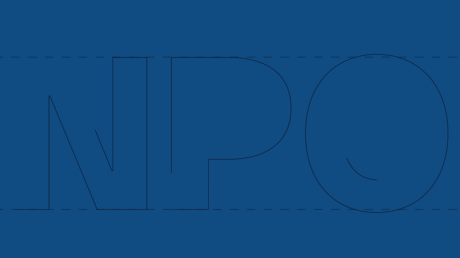 A blue asset that showcases NPO typeface in black glyphe
